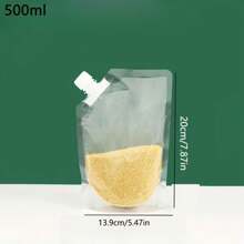 带排料口的可重复使用食品保鲜袋，家用透明食品密封袋，适用于大米、面粉、坚果、谷物和杂货，厨房分类储存，厨房用品 - 多色配件隨機 - 查看 5