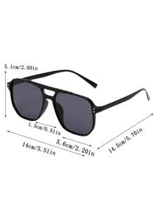 4pcs/Set Double Bridge Frame Glasses For Teens - Suitable For Vacation, Travel, Beach