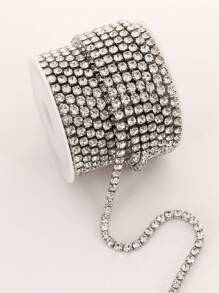 400cm Stainless Steel Rhinestone Chain, Strong Tensile Strength, Rust Resistant, Suitable For Shoe, Clothing, Hair, Bracelet, Necklace, Earring Decoration & Various DIY Projects - White - View 2