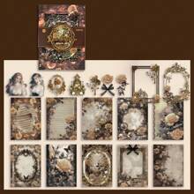 Romantic Rose Material Pack, New Vintage Dark Gothic Style Decorative Sticker Pack For Scrapbooking,School Supplies,Back To School - Multicolor - View 15