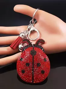 闪亮水晶瓢虫钥匙扣，配红色流苏 - 时尚金属饰品，优雅男女通用钥匙链，时尚钥匙扣，装饰钥匙圈，汽车配件，包包挂饰，背包挂件，适合上学、送礼，可爱哥特风Y2K风格，送给母亲、父亲、毕业生和老师的礼物 - 彩色 - 查看 9