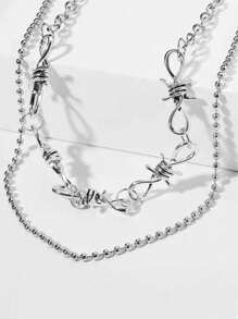 1pc Thorn Spike Dual Layer Hip Hop Pants Chain, Long Twist Chain, Unisex, Suitable For Teen, Summer Casual Outdoor, Athletic, Vacation, Travel, Graduation Gifts, Birthday Dress Accessories, Daily Wear