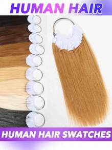 30 件真人头发样品直发片用于测试颜色染色测试非常适合专业人士使用 7 英寸 30 件/包发饰 - 彩色 - 查看 2