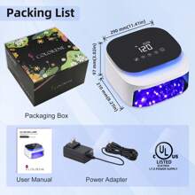 Lámpara UV profesional para uñas de gel, lámpara LED recargable de 60 W para uñas para esmalte de gel con 4 temporizadores y sensor, lámpara de curado con pantalla LCD y sensor automático inteligente, secador de uñas con 30 cuentas LED para salón, regalo para el hogar para esposa, mamá y niña, color blanco
