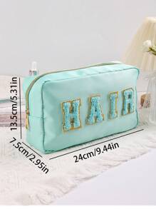 1 túi đựng mỹ phẩm thêu chữ bằng vải nhung, dung tích lớn, đa chức năng. - Nhiều màu - Xem 12