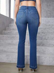 Damen Skinny Jeans mit hoher Taille und Stretch, lässige Schlaghose, elegante & minimalistische Serie