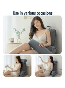 Reading Pillow For Bed, Lumbar Support Cushion, Cuddle Cushion, Bed Chair Pillow With Arms, Sofa Waist Pillow, With Round Pillow, Perfect For Sitting, Reading, Or Gaming, 75*40*50cm