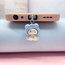 卡通可爱粉红猪和蓝象树脂吊坠防尘塞，兼容苹果和 Type-C 手机充电端口，情侣礼物 - 彩色 - 查看 5