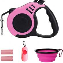 Retractable Dog Leash Automatic Telescopic Tractor Dog Tape, Pet Tape 16 FT Convenient, With Folding Bowl, Dispenser, Rubbish Bags, Suitable For Small And Medium Dogs