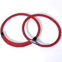 2 件男士可调节简约编织绳手链，幸运红色手带，百搭日常佩戴手链