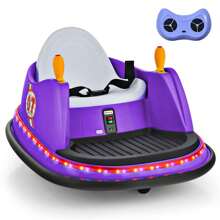 Lifezeal 12V Vehicle 360° Spin Race Toy Kids Ride On Bumper Car With Remote Control Purple/Pink/Red/Blue - Purple - View 1