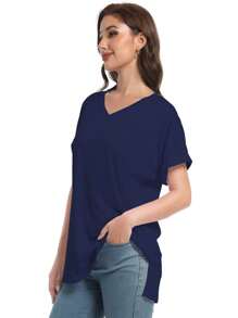 GEREARC Women's Tshirts V Neck Short Sleeve Loose Summer Casual Tops