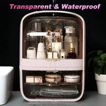 Cosmetic Storage Organizer For Vanity, Skincare Makeup Oraganizer With Lid And Handheld Handle, Plastic Drawer Storage Closet Organization Systems, Suitable For Valentine's Day, Birthday Festival Gift - 粉色 - 查看 5