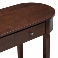 MERAX Elegant Retro Console Table With Curved Design And Smooth Glaze For Entryways, Living Rooms And Hallways (Turquoise Green) (Grey) (Antique White) (Navy)  (Espresso) - Espresso - View 10