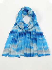 1 pièce Nouveau foulard dégradé balinais d'été pour femmes, foulard musulman fin et élégant pour les cheveux, écharpe longue pour la vie quotidienne, les voyages, la photographie, la protection solaire. Cadeau de festival familial