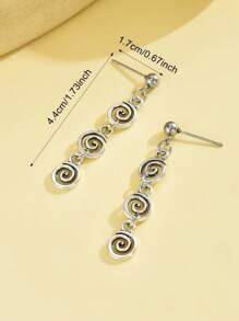 1 Par de Aretes Colgantes de Espiral Retro, Adecuados para Uso Diario y Festivo de Mujeres