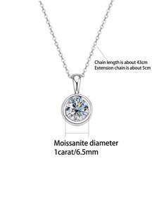 LOVESSOM S925 Sterling Silver Moissanite Pendant Necklace, Bubble Style, Elegant Luxury Women's Diamond Necklace, Jewelry Gift, Suitable For Weddings, Banquets, Christmas, Halloween, Anniversaries, Anniversary Gifts
