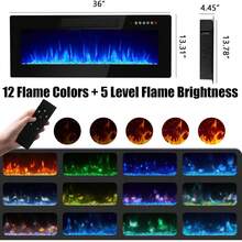 [2 Packages Shipping]70" Modern Electric Fireplace TV Stand With 36" Hearth, Suitable For TVs Up To 80",High-Gloss Black Cabinet, Perfect For Living Room,Thanksgiving,Christmas  Gift - US B Type Plug(110-127V) - View 8