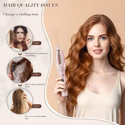 1入自動電動捲髮器,大波浪,15秒一鍵自動釋放,提示音提醒