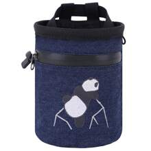 Rock Climbing Panda Compact Chalk Bag With Adjustable Belt - Denim Blue - View 1