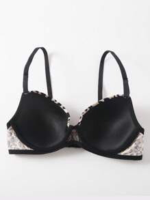 豹纹印花钢圈加垫时尚女士文胸