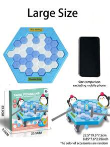 1 Set de juguetes rompehielos de rescate de pequeños pingüinos de colores aleatorios, juego de rompecabezas y entrenamiento del pensamiento para niños y padres e hijos - Azul - Ver 9