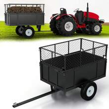 Heavy Duty Utility Trailer, 750lbs Capacity 17 Cu. Ft. ATV Dump Trailer, Garden And Lawn Mower Trailer With Removable Sides, Pull Behind Yard Cart For Tractors, ATV & UTV – Ideal For Hauling & Dumping