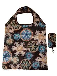 1pc Reusable Shopping Tote Shopping , Large Capacity Polyester Portable Folding For Travel ,Makeup ,Cosmetic ,Vacation Organizer,Large Capacity Makeup Organizer Makeup Case, For Lipstick, Brush, Skincare, Mobile Phone, Coin, Small Items, For Home,Gift,Vacation And Festival Halloween Christmas Multifunctional Use,Boho Vibes