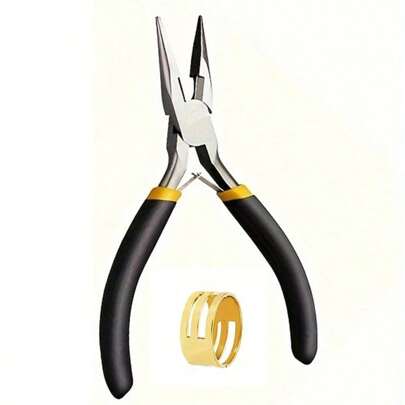2pcs/1pc 12cm DIY Handmade Pliers, 1 Golden Ring, And 1 Golden Ring Can Be Used To Make And Repair Various Jewelry Accessories