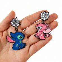 1/2 piezas Broche de Disney Stitch, el extraterrestre, divertido y de fantasía, pasador de esmalte de metal, joyería, accesorio para mochila, ropa, regalo festivo