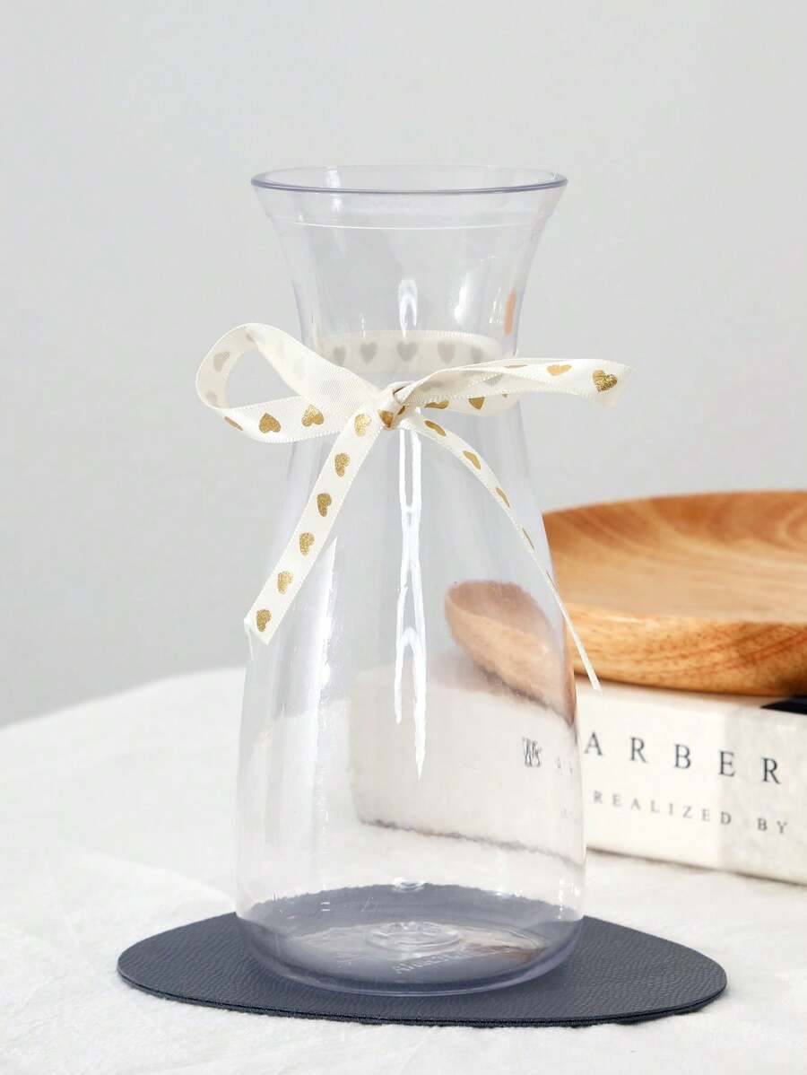 1 件 6.85 英寸亚克力塑料透明花瓶、家居桌面装饰、生日婚礼餐桌装饰花瓶、玻璃外观塑料花瓶 - 無色 - 查看 1