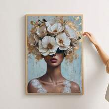 1pc/Set Vintage Golden Petal Women's Canvas Poster Print - Home Decoration Wall Art- Art Print - Modern Art - Indoor/Outdoor Use - Spring/Summer,Suitable For Bedroom, Living Room, Classroom, Perfect Room Decoration,No Frame Include - Multicolor - View 8
