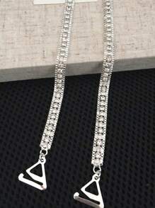 6 pezzi/2 pezzi Nuovo sottotipo di reggiseno anti-luce, senza spalline, con laccetti per collo e spalline, chiusura a farfalla, spalline invisibili antiscivolo, ampi ganci per reggiseno con strass, stile brillante europeo e americano, sexy e alla moda