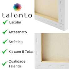 Kit 6 Telas Artística / Escolar para Pintura 10x15cm Talento
