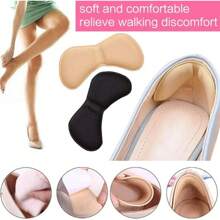 5 Paires/10 pièces de coussinets épais pour l'arrière des chaussures de demi-taille, anti-usure, antidérapant, talon invisible, autocollant ajustable, respirant, convient à tous types de chaussures