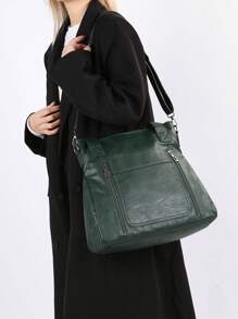 全新 PU 皮革女士包 软皮大容量单肩斜挎包 复古休闲手提包