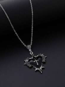 1 pieza Collar de cruz del amor con espinas de estilo punk gótico, de estilo oscuro y dulce, accesorios de joyería para fiestas de mujeres