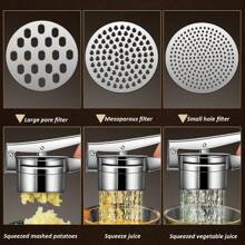 Machacador de patatas de acero inoxidable, machacador de arroz - Prensa patatas, machacador, exprimidor de limón y rallador de verduras con mango antideslizante - Fácil machacado y preparación de arroz, frutas y verduras, herramienta manual de cocina