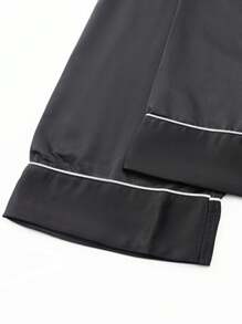 3pcs Casual Men's Short Sleeve T-Shirt, Shorts & Pants 3 Pieces Pajama Set