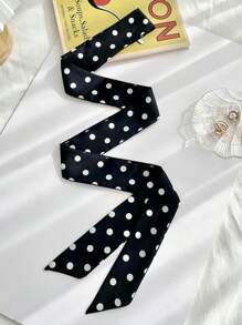 1pc Fashion Ribbon Polka Dot Scarf Printed Thin Scarf Headband Korean Style Neckerchief Long Scarves Wedding
