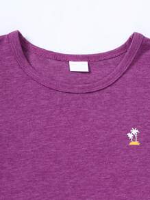 Set casual de 2 piezas: Camiseta de tirantes con estampado de árbol y pantalones cortos hawaianos de cintura elástica para niños