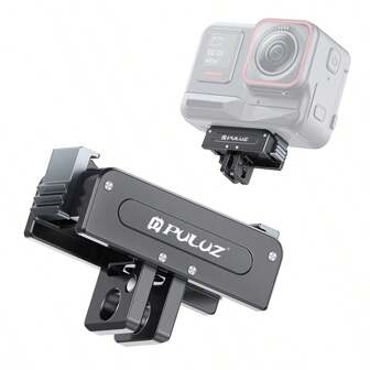  For DJI Osmo Action 5 Pro / 4 / 3 PULUZ Magnetic Quick Release Metal Base (Black)