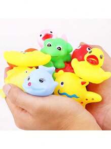 10 PCS Kids Bath Toys, Assorted Floating Rubber Animal Toys For Bathtub And Pool Play, Kids Bath Time, Bathtub Party, Birthday Gifts, Easter Egg Fillers - Multicolor - View 5