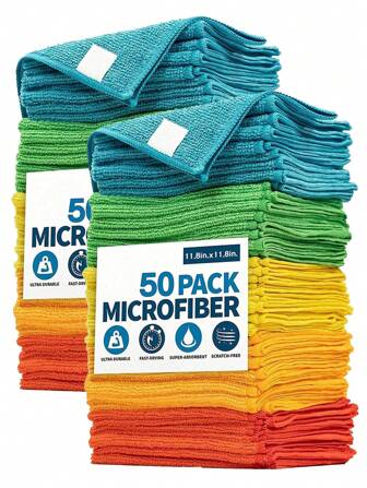 5/10/20/50 件随机颜色超强吸水超细纤维清洁毛巾，30*30 厘米，适用于厨房、家居、汽车