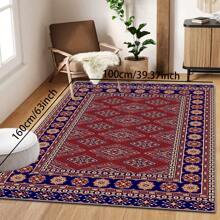 1pc Classic Style Retro Area Rug, 700g/Sqm Crystal Velvet, 5mm Thickness, Washable Non-Fading Carpet, Slip-Resistant, Suitable For Holidays And Any Space Including Hotel, Office, Sofa, Bedside, Kitchen, Laundry Room, Hallway, Porch, Entryway And Stairs Mother's Day