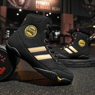 Men's Indoor Boxing Training Shoes, Rubber Sole Competition Wrestling Shoes