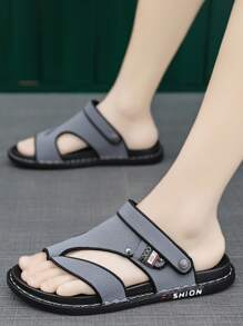 Summer New Men Sandals Non-Slip Wear-Resistant Dual-Use Slippers - Grey - View 4