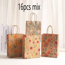 12/16pcs/Set Paper Gift Bag, Kraft Paper Bags For Party Favors, For Mother's Day , Bridesmaid Gifts , Graduation Gifts , Birthday Gifts,Wedding Gifts