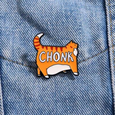 CHONK Cat Enamel Brooch Pin Custom Decorative Brooches Ornaments Lapel Bag Badges Jewelry Gifts 2025 New Style Pin For Clothes Bag Charm School Kpop Backpack Teacher Supplies Bag Charms Cute Office Accessories Shirts Jacket Christmas Halloween Autumn-Winter Accessories,Suitable For Teens, Youth,Men,Casual, Outdoor, Athletic, Vacation, Graduation Gifts, Birthday, Daily Wear Clothes Pin Funny Teacher Gifts