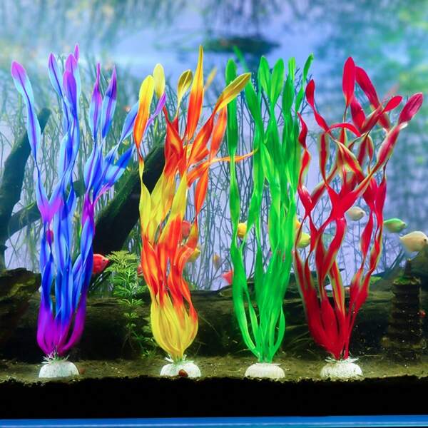 1/5/10 pezzi Piante acquatiche artificiali, decorazioni per acquario, terrario, decorazione per serbatoio di pesci
